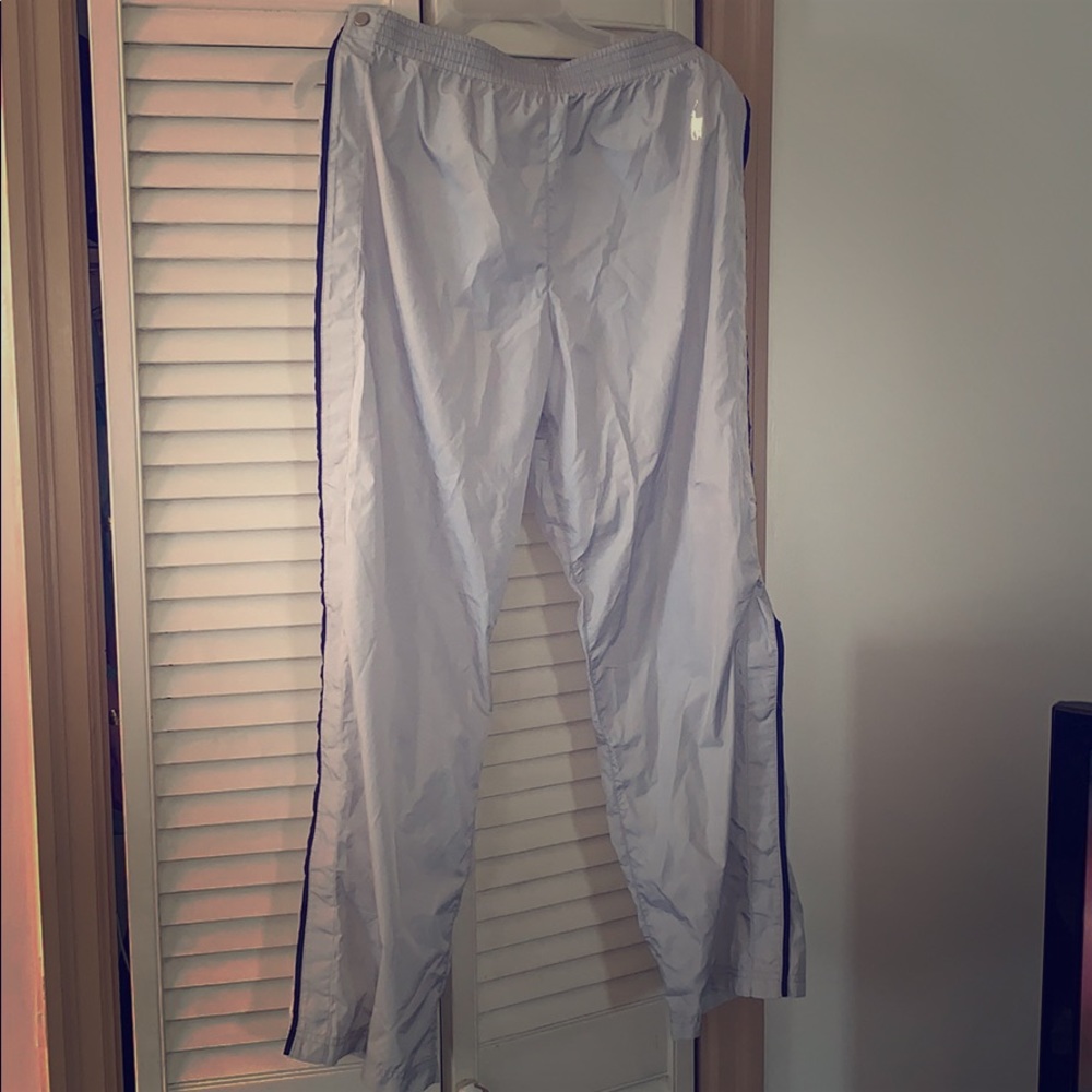 New Polo Ralph silver button down athletic pants